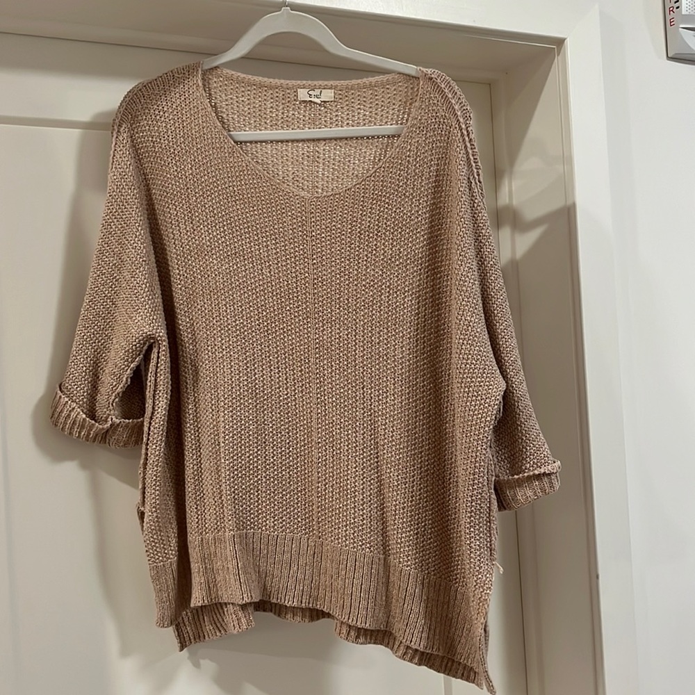 Slouchy sweater with cuffed sleeves- size medium, worn few times, like new